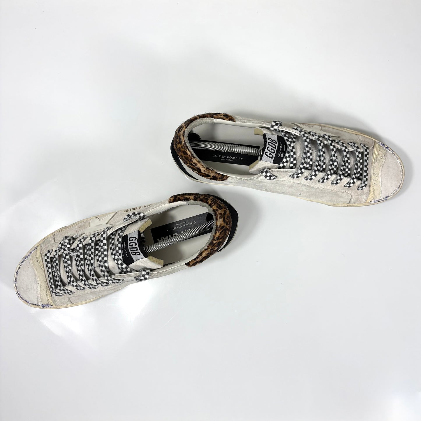 Golden goose Superstar LTD grigie con stella bianca e talloncini maculati 44