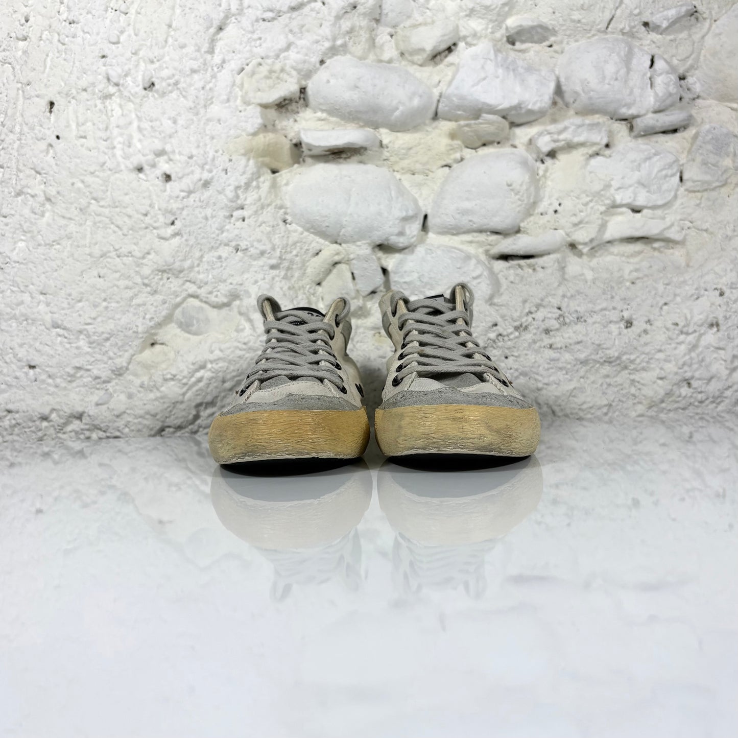 Golden goose Mid star grigio chiaro con stella oro 38