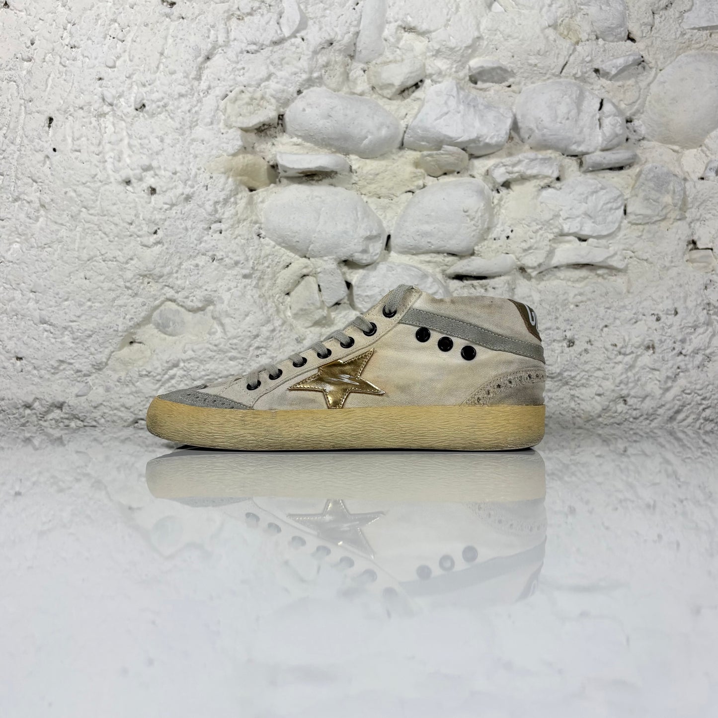 Golden goose Mid star grigio chiaro con stella oro 38