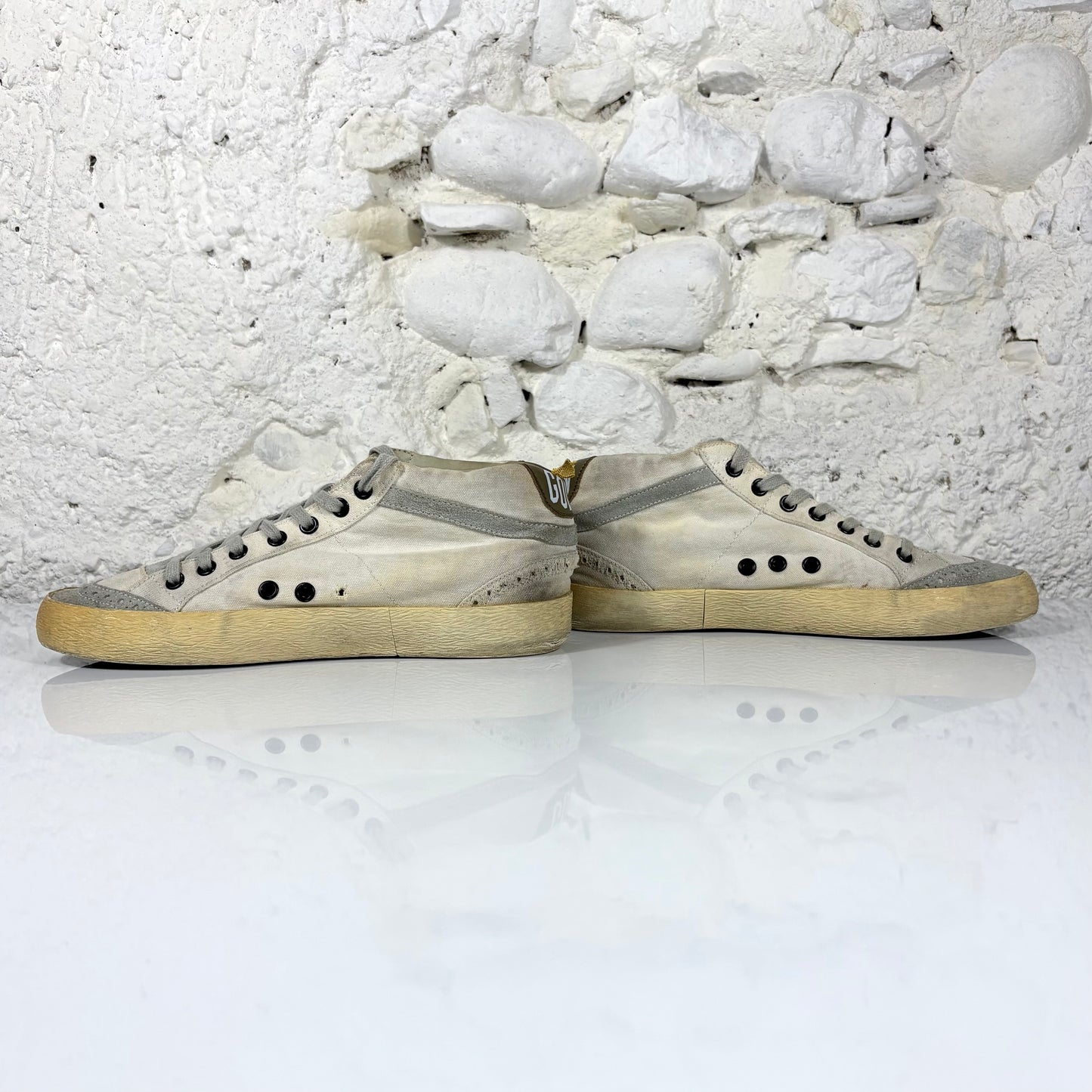 Golden goose Mid star grigio chiaro con stella oro 38