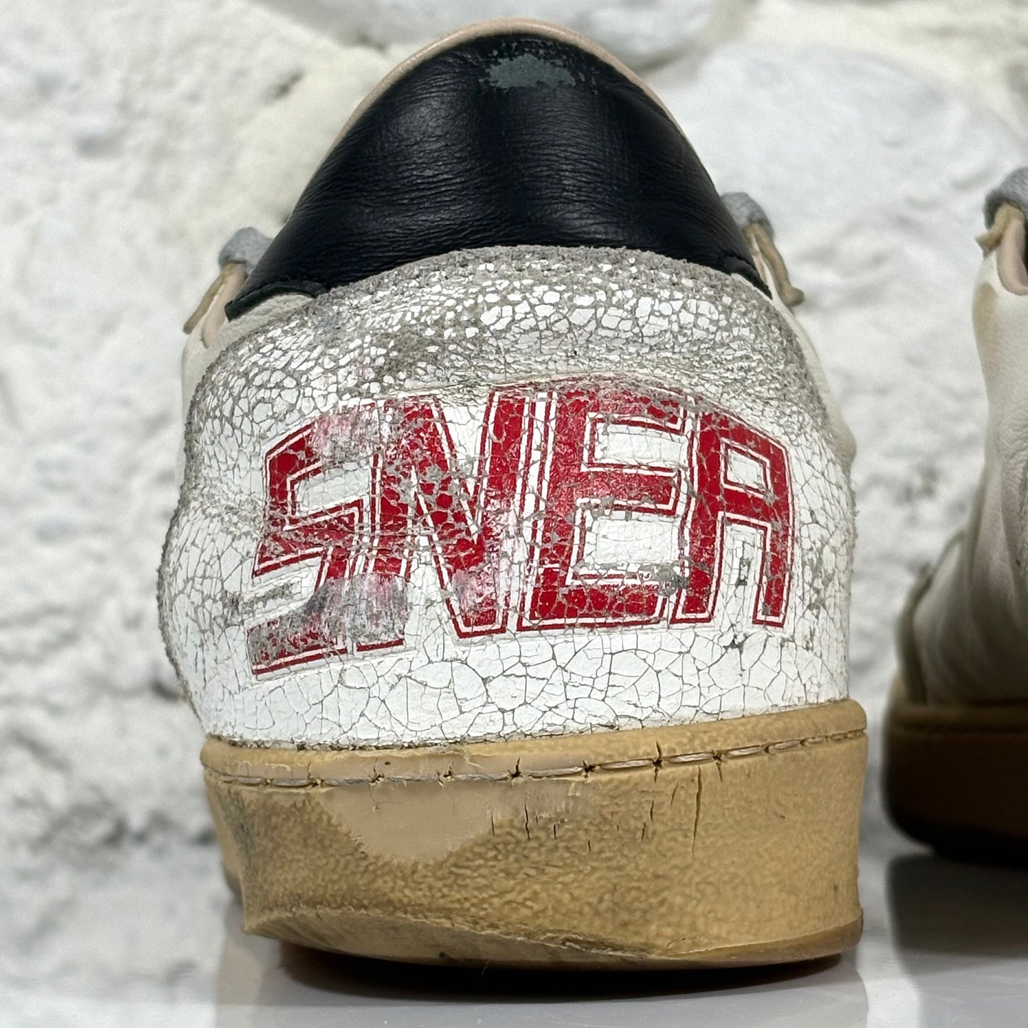 Golden goose Ballstar bianche "Never stop dreaming" con stella tortora e talloncini neri 42