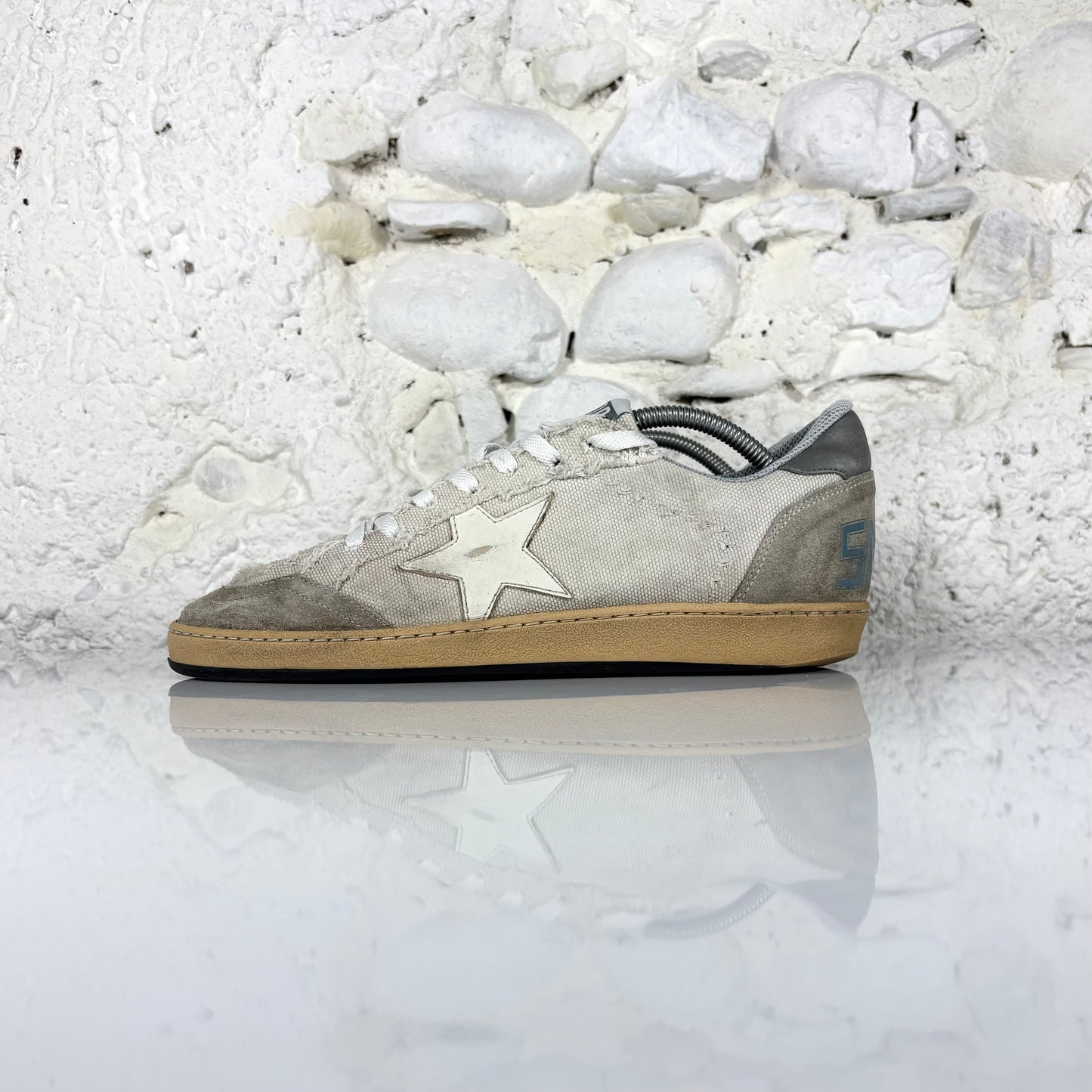 Golden goose Ballstar grigio chiaro con stella bianca 42