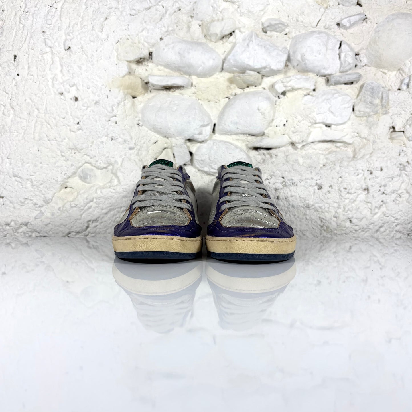 Golden goose Ballstar argento, blu e oro 41