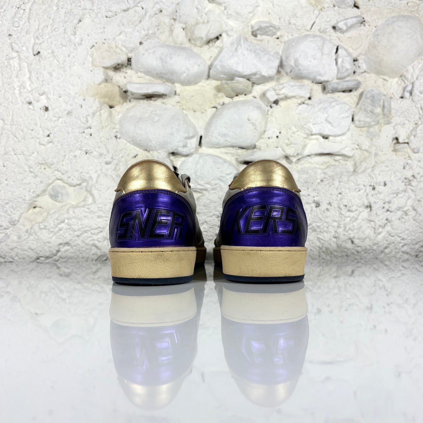Golden goose Ballstar argento, blu e oro 41