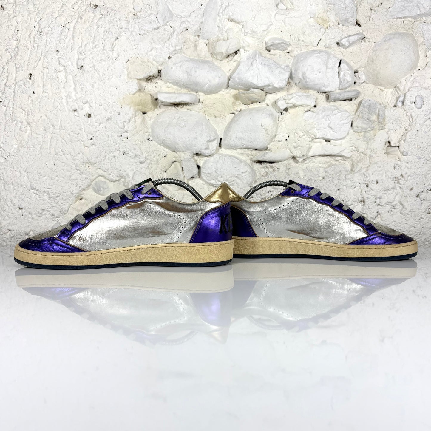 Golden goose Ballstar argento, blu e oro 41