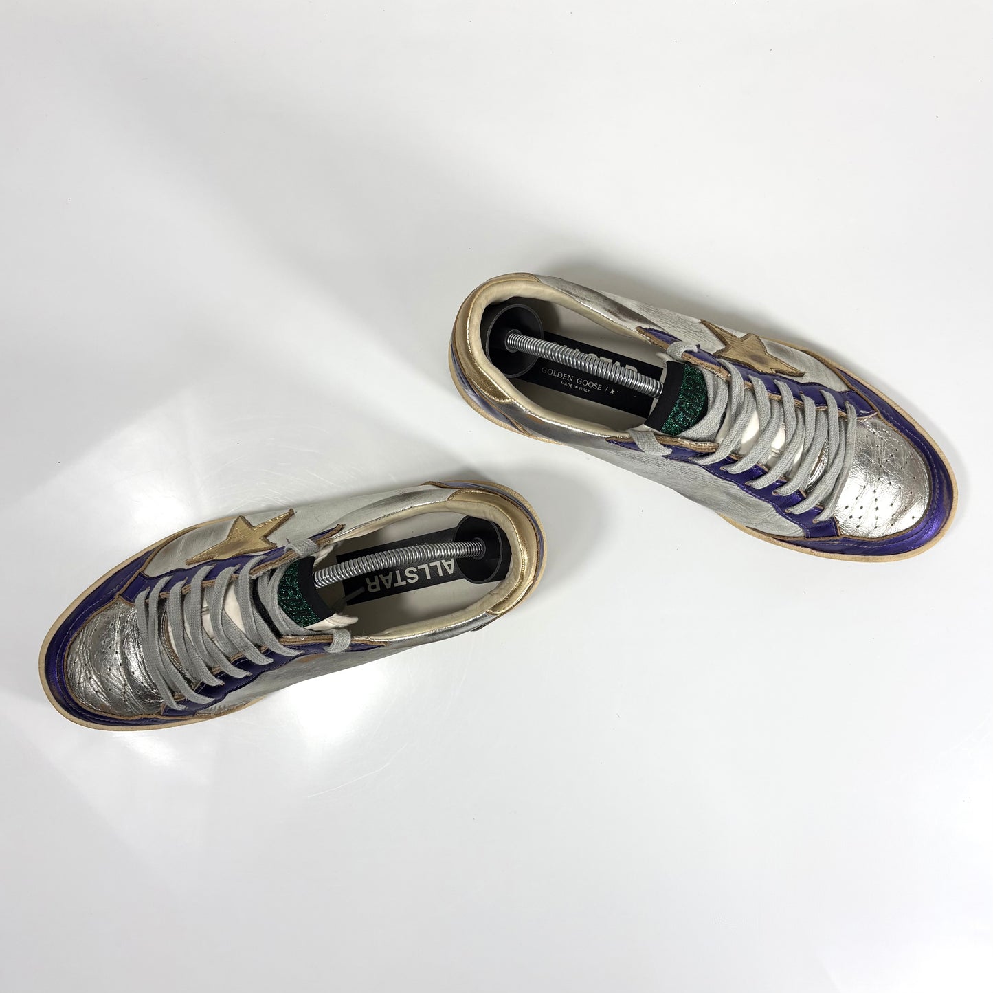 Golden goose Ballstar argento, blu e oro 41