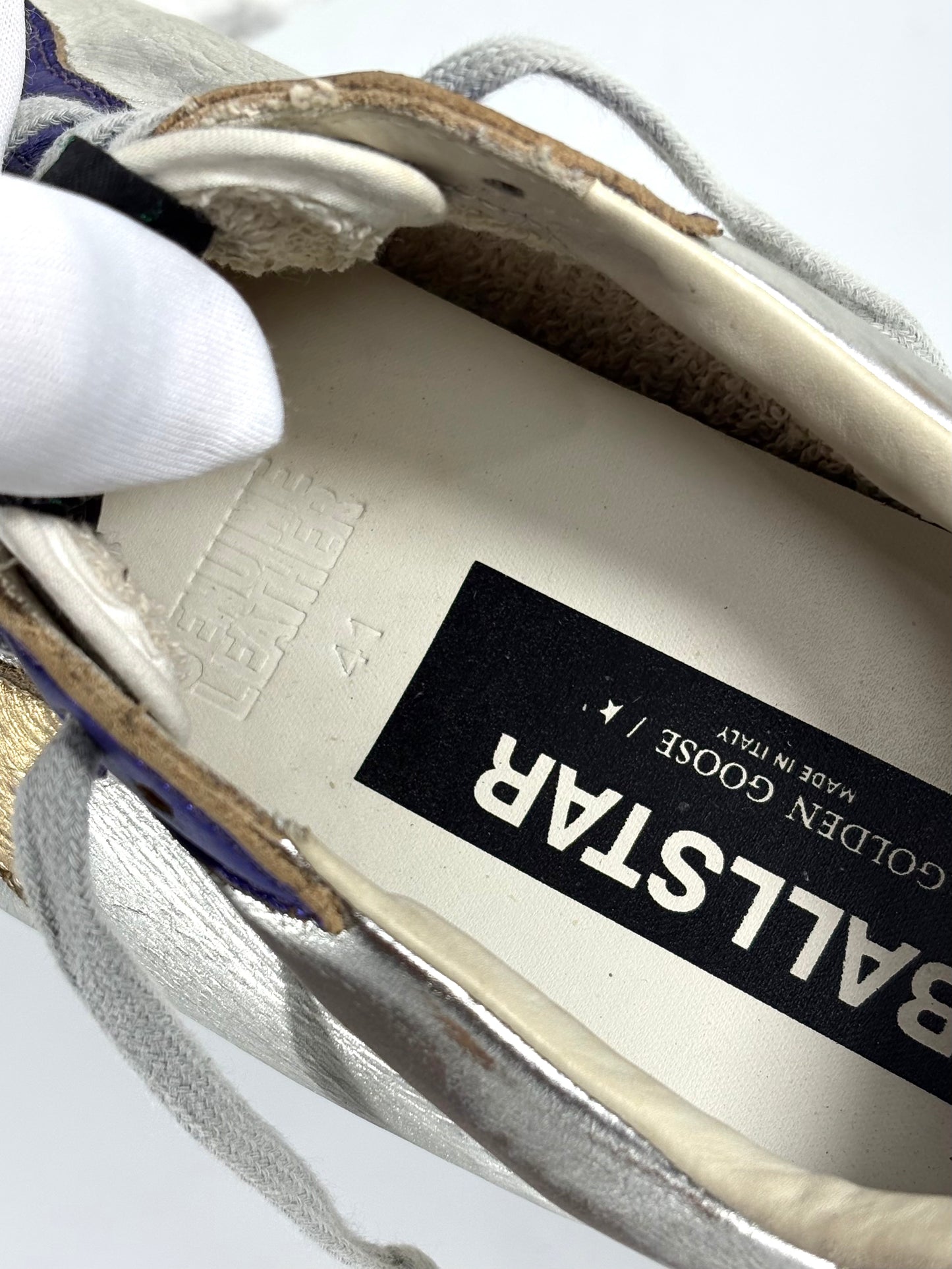 Golden goose Ballstar argento, blu e oro 41