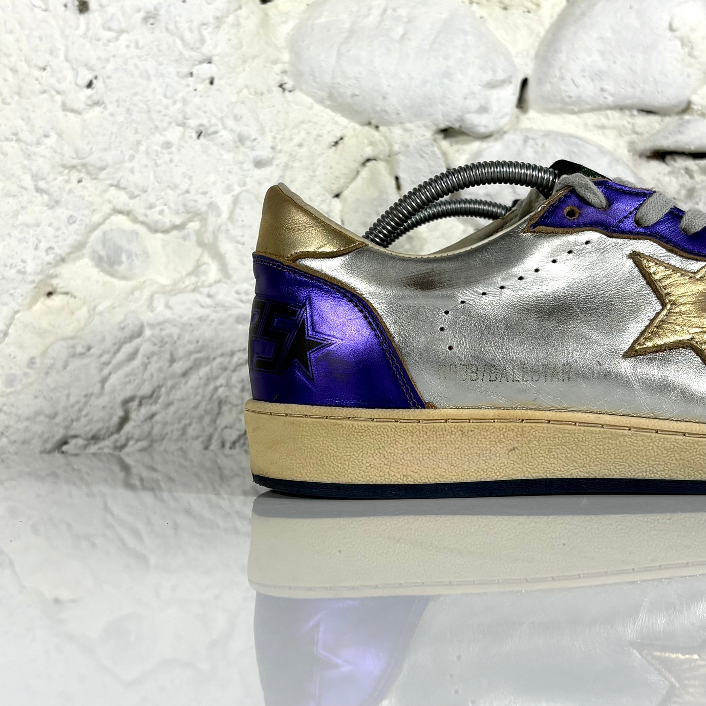 Golden goose Ballstar argento, blu e oro 41