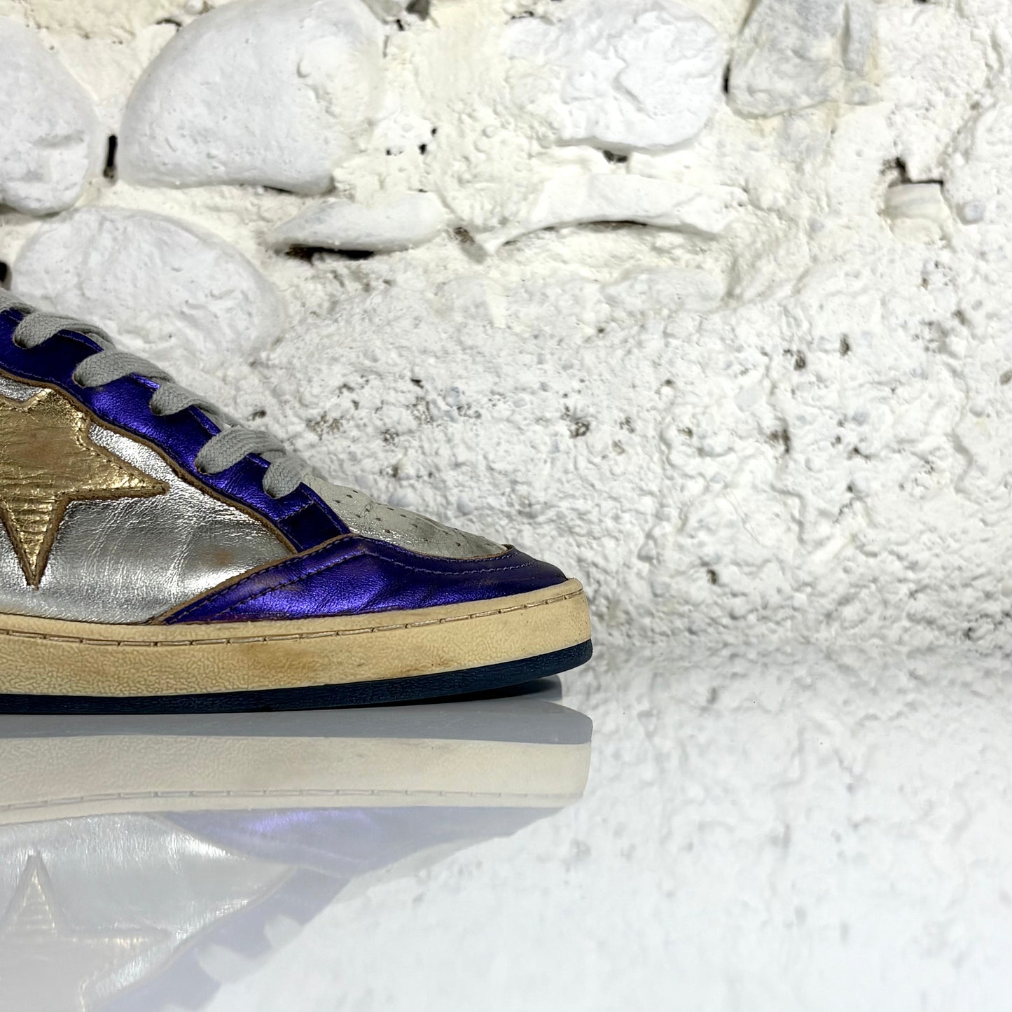 Golden goose Ballstar argento, blu e oro 41