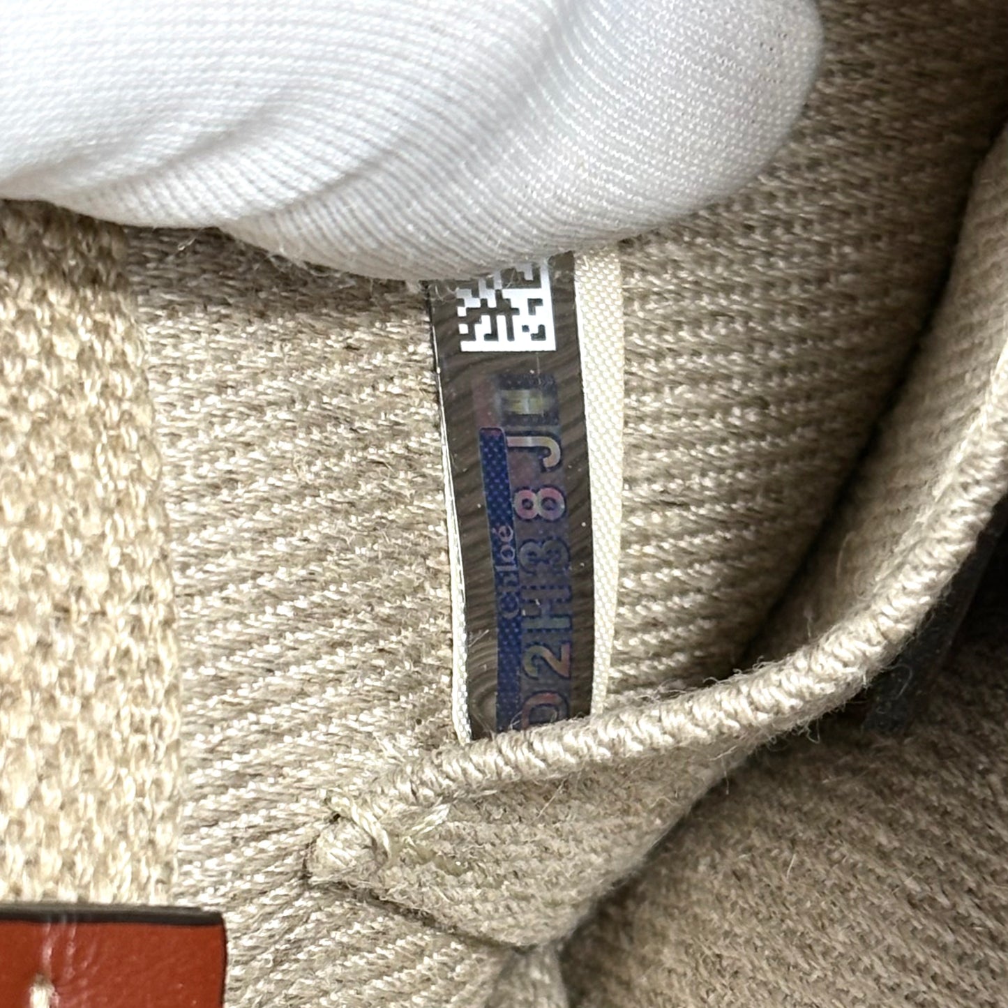 Chloé Mini Tote Woody beige in lino e cotone con manici logati