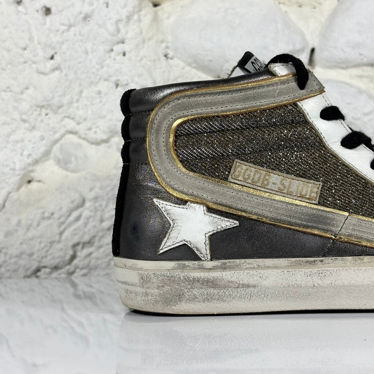 Golden goose Slide grigio scuro, bronzo e stella bianca 40