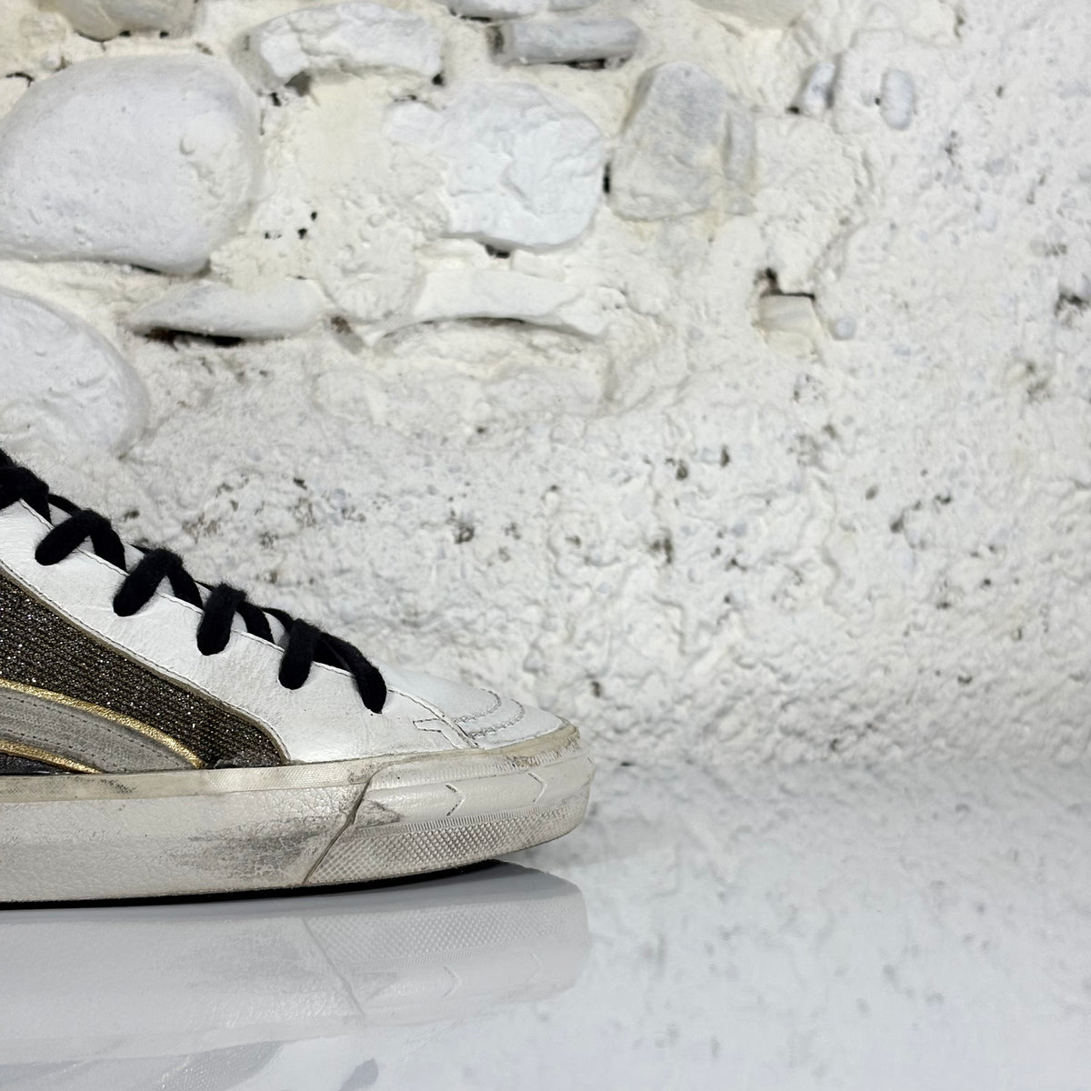 Golden goose Slide grigio scuro, bronzo e stella bianca 40