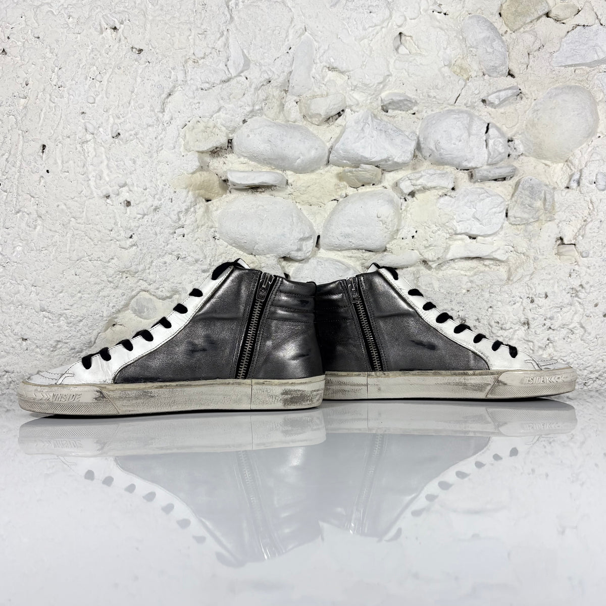 Golden goose Slide grigio scuro, bronzo e stella bianca 40