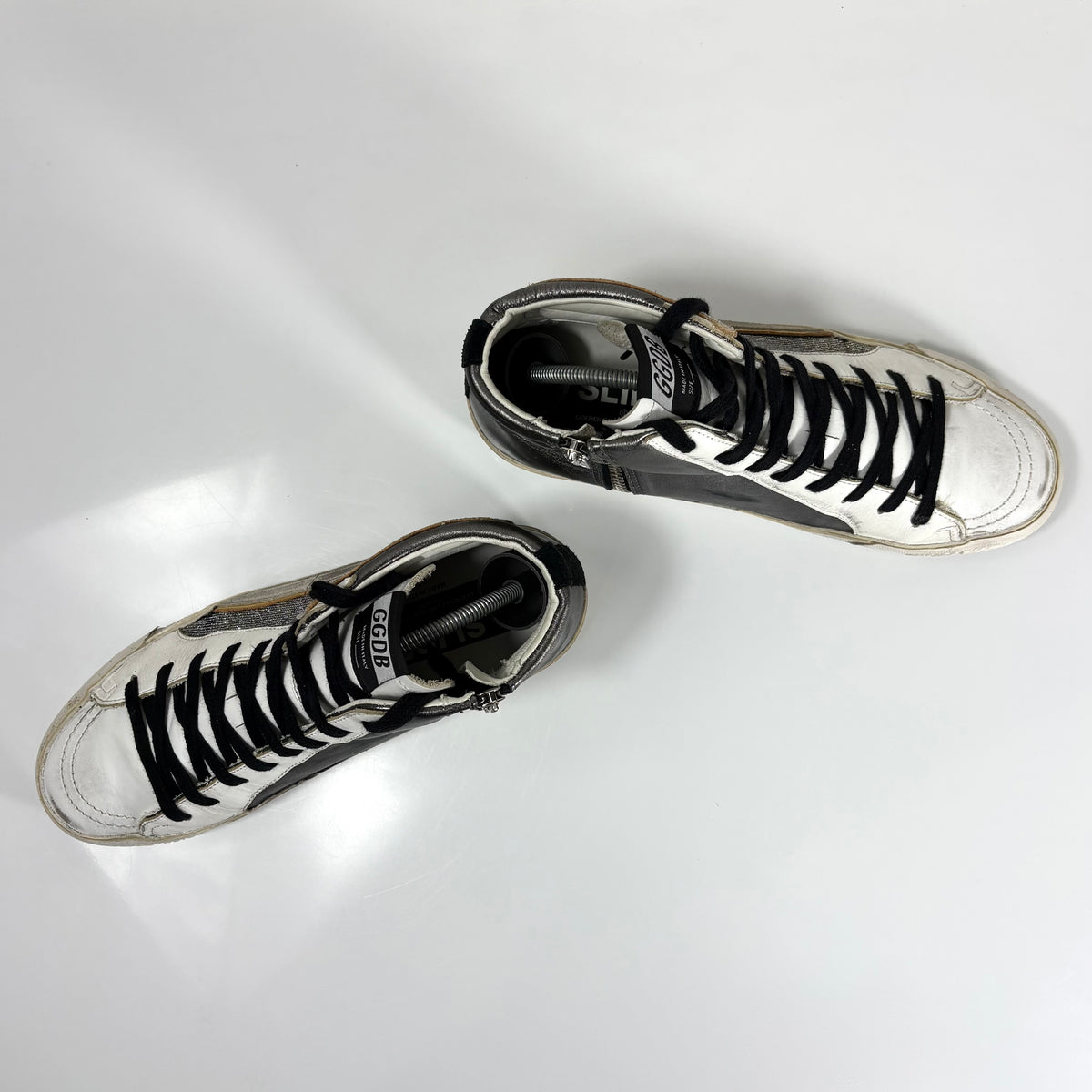 Golden goose Slide grigio scuro, bronzo e stella bianca 40