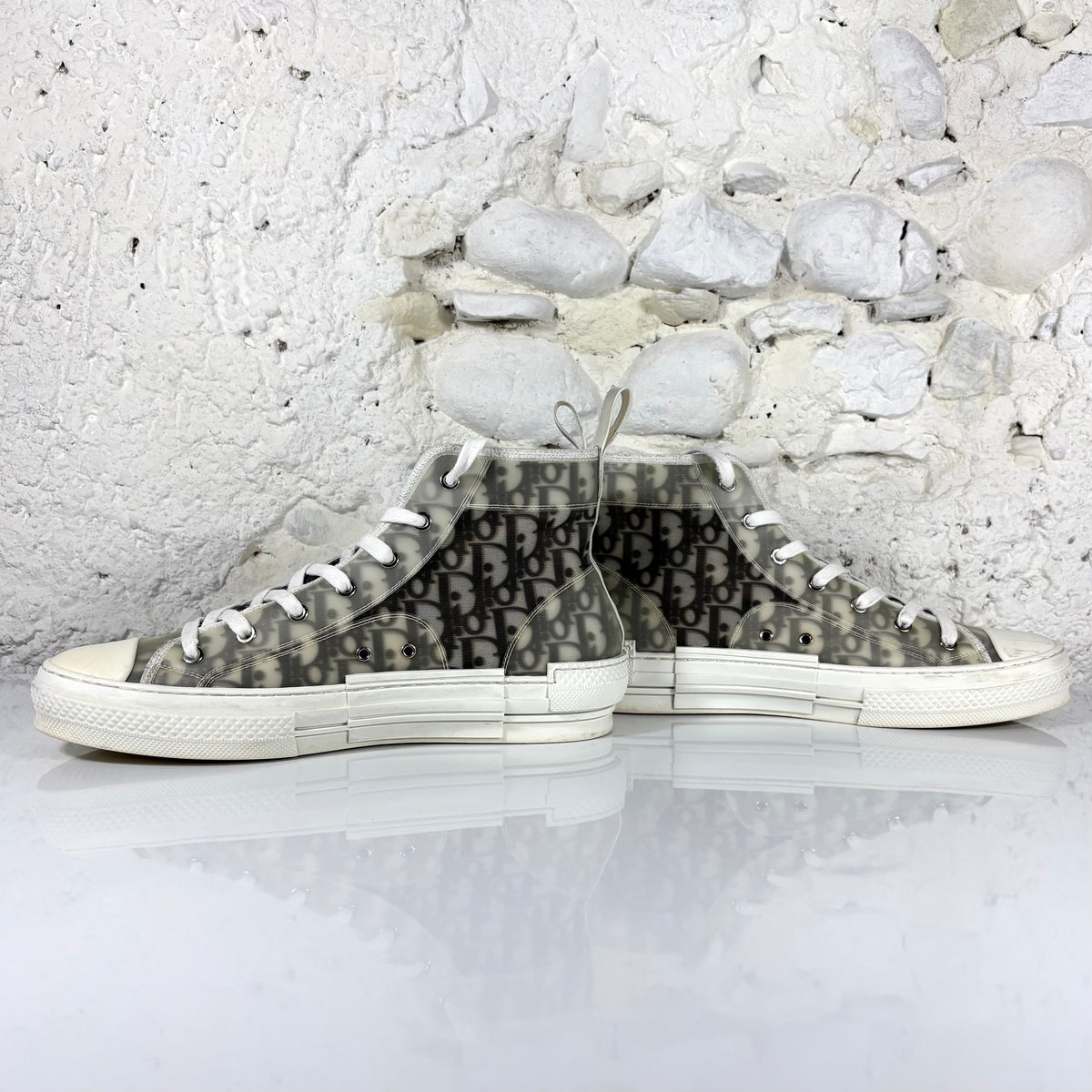 Dior b23 high top oblique, bianche e nere 43