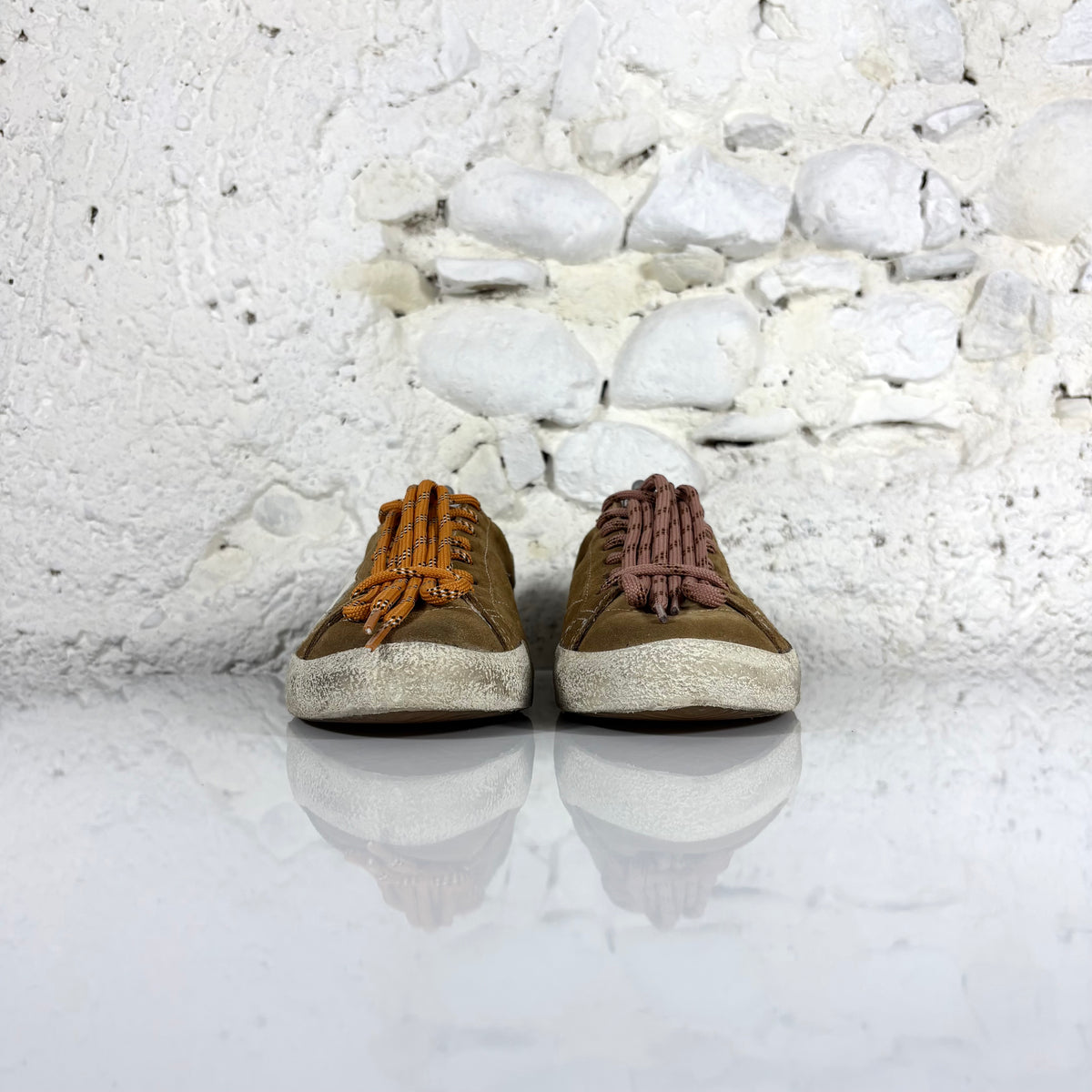 Golden goose True Star marroni in suede con Stella bianca e talloncini bronzo 42