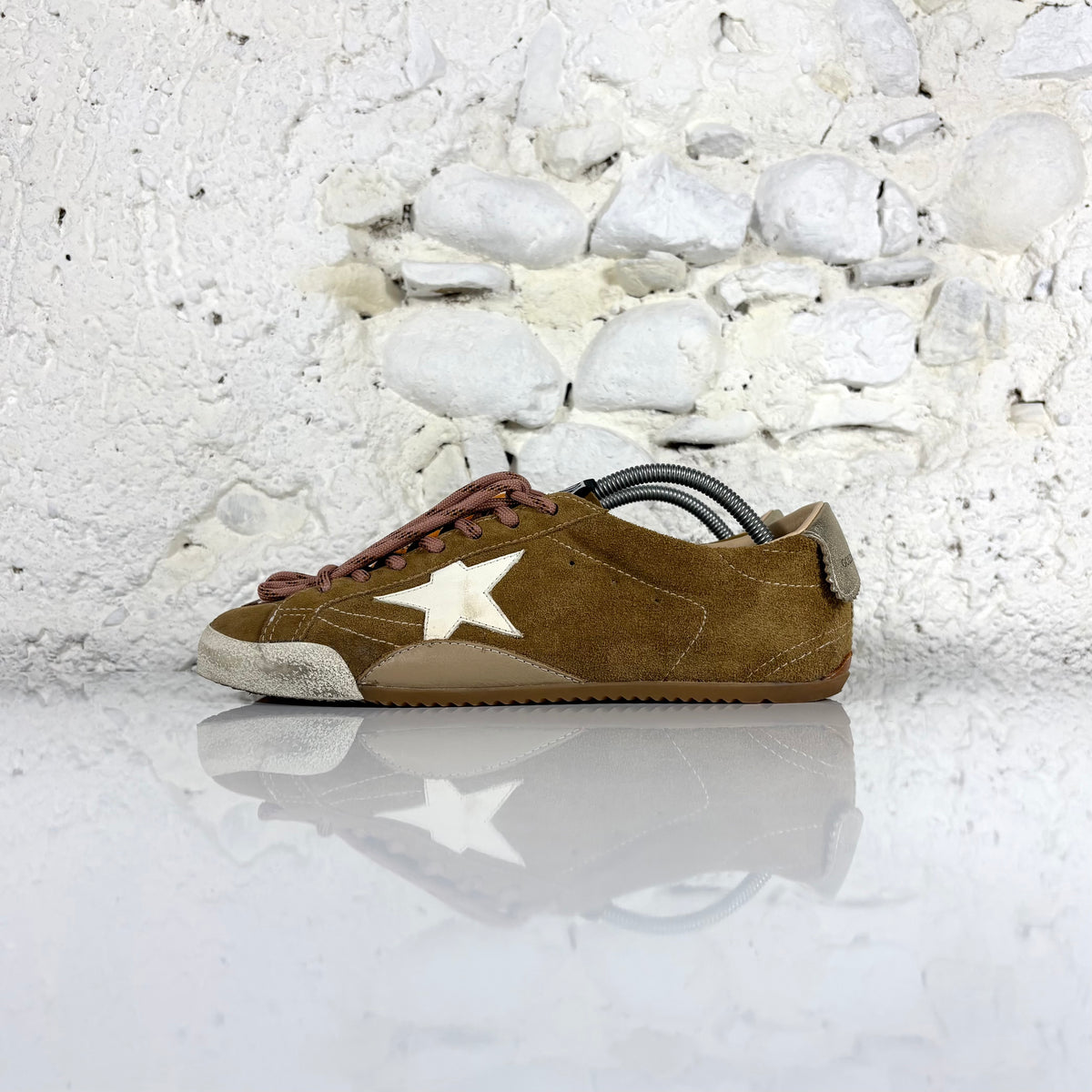 Golden goose True Star marroni in suede con Stella bianca e talloncini bronzo 42
