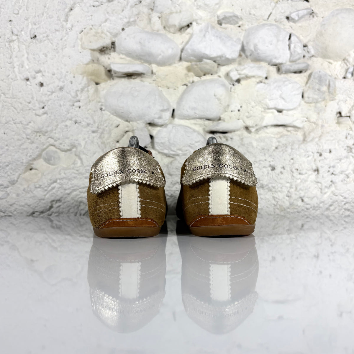 Golden goose True Star marroni in suede con Stella bianca e talloncini bronzo 42
