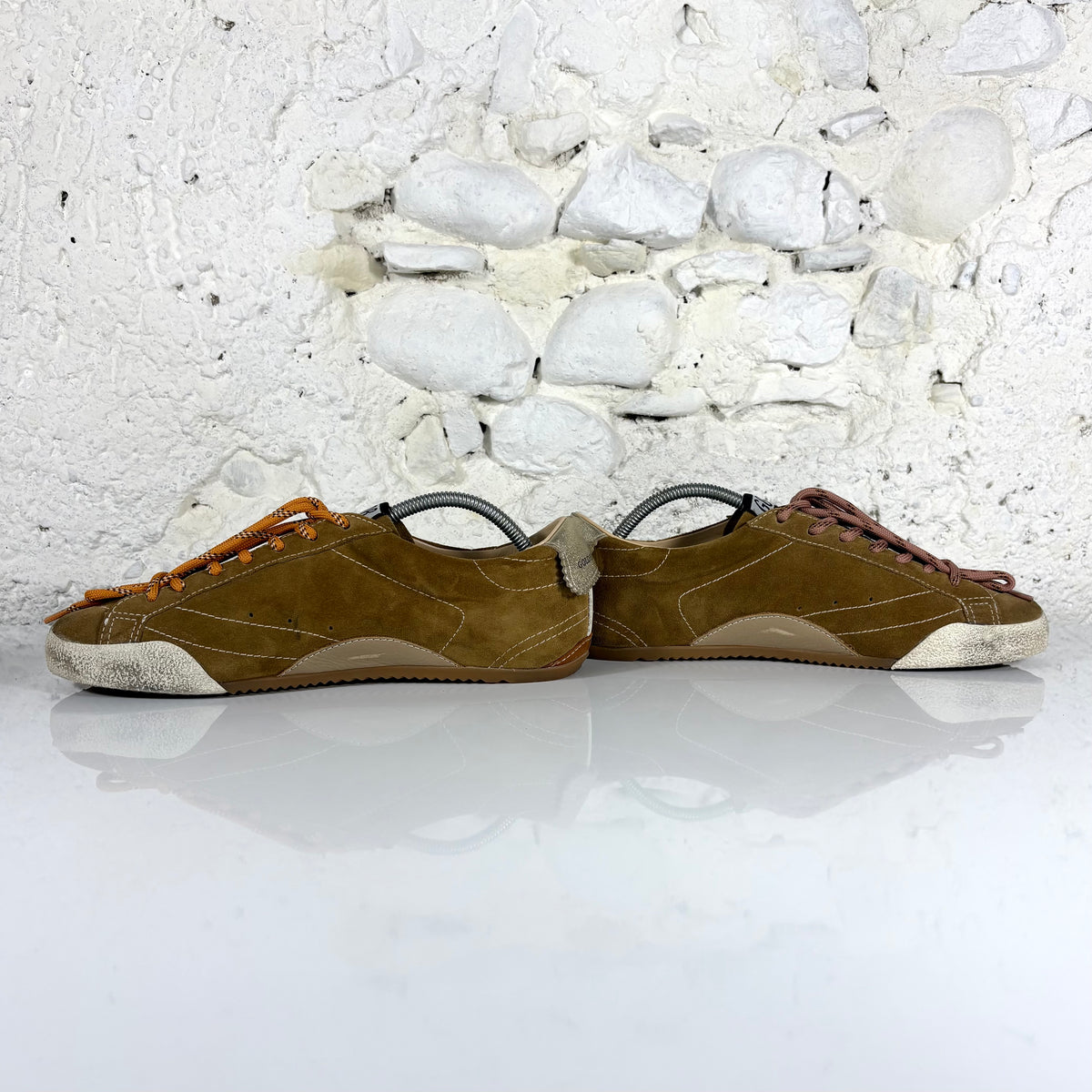 Golden goose True Star marroni in suede con Stella bianca e talloncini bronzo 42
