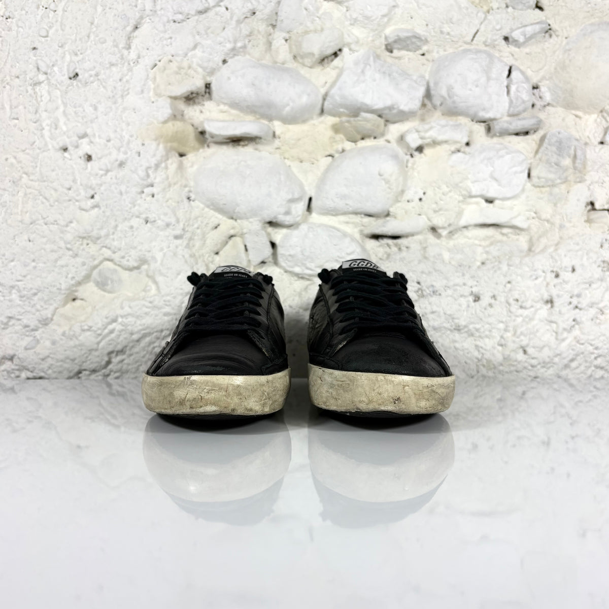 Golden goose Superstar nere con stella e talloncini bianchi 41