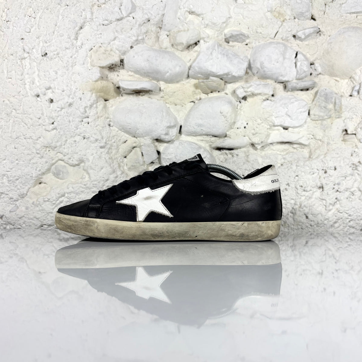 Golden goose Superstar nere con stella e talloncini bianchi 41