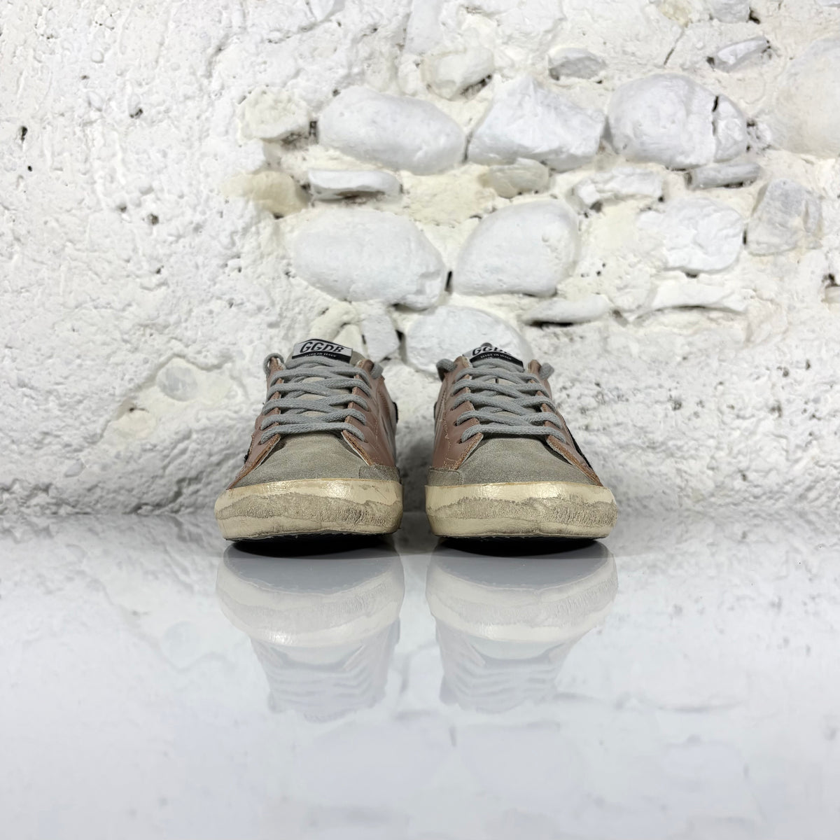 Golden goose Superstar LTD beige con stella e talloncini neri 39