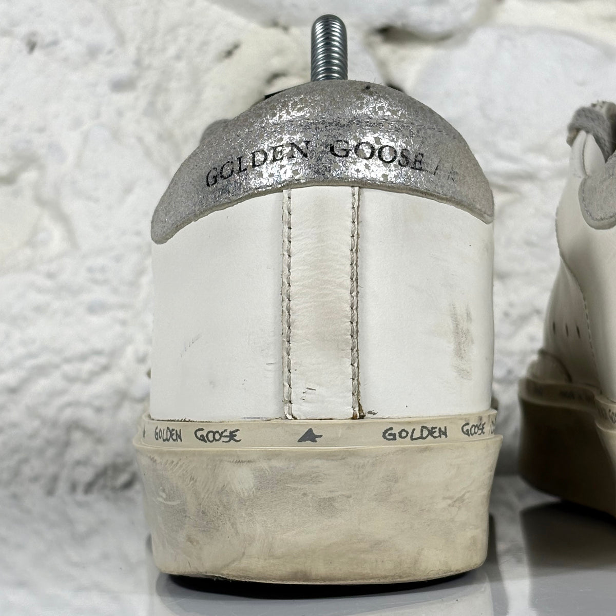 Golden goose Hi Star bianche con stella e talloncini argento 38