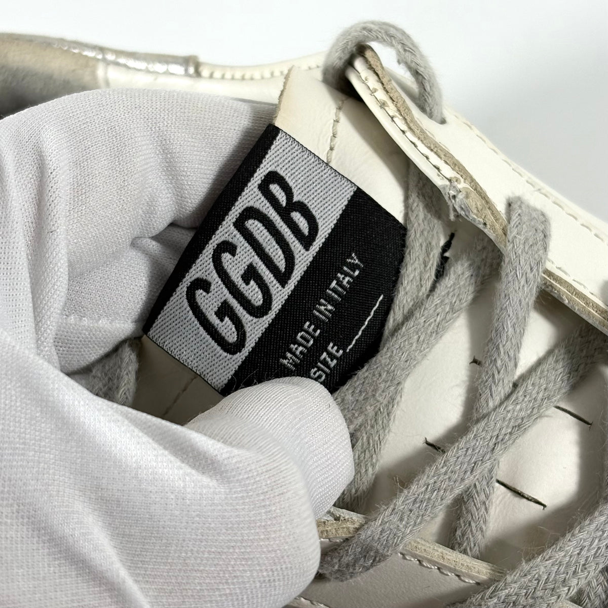 Golden goose Hi Star bianche con stella e talloncini argento 38