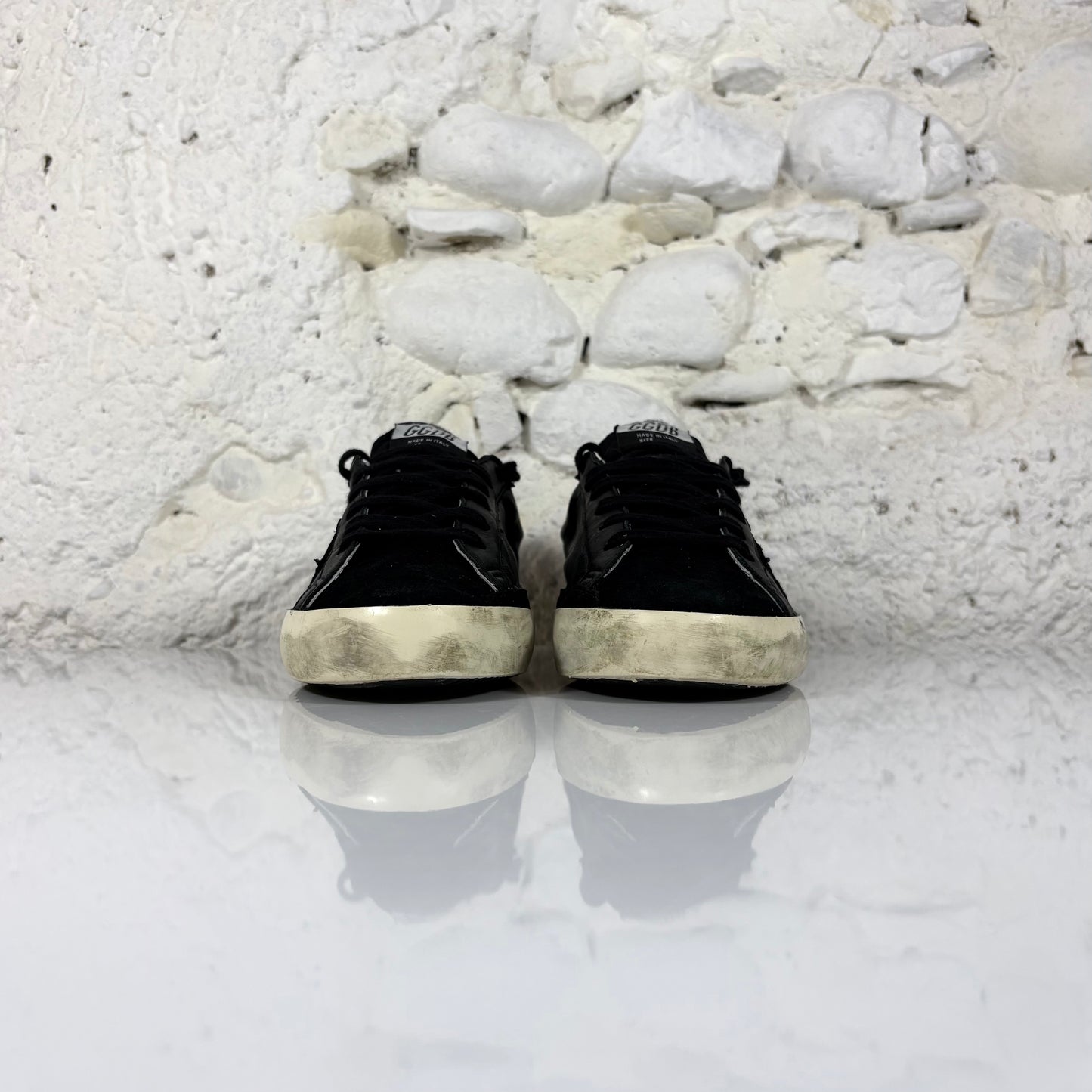 Golden goose Superstar nere con talloncini neri brillantinati 40