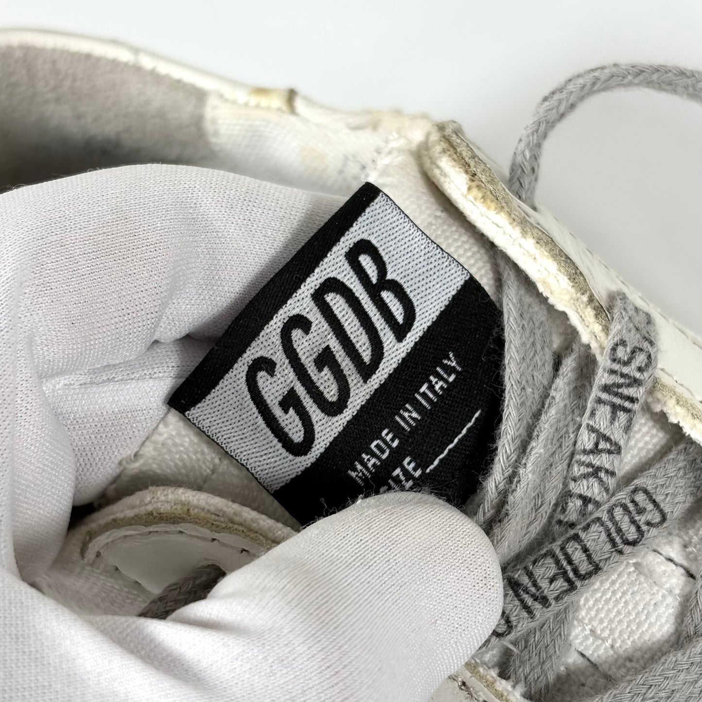 Golden goose Superstar LTD bianche in tela con punta e suola gialla 38