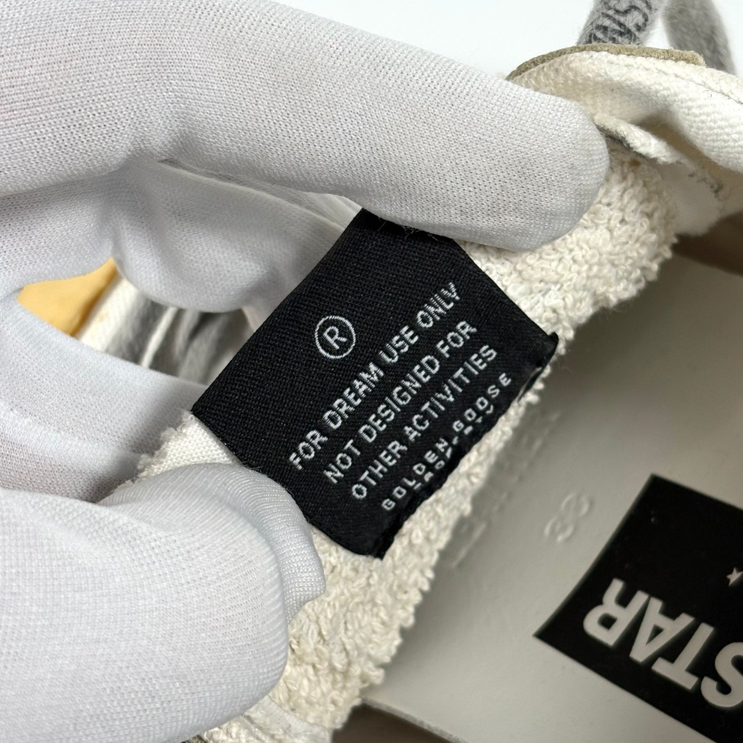 Golden goose Superstar LTD bianche in tela con punta e suola gialla 38