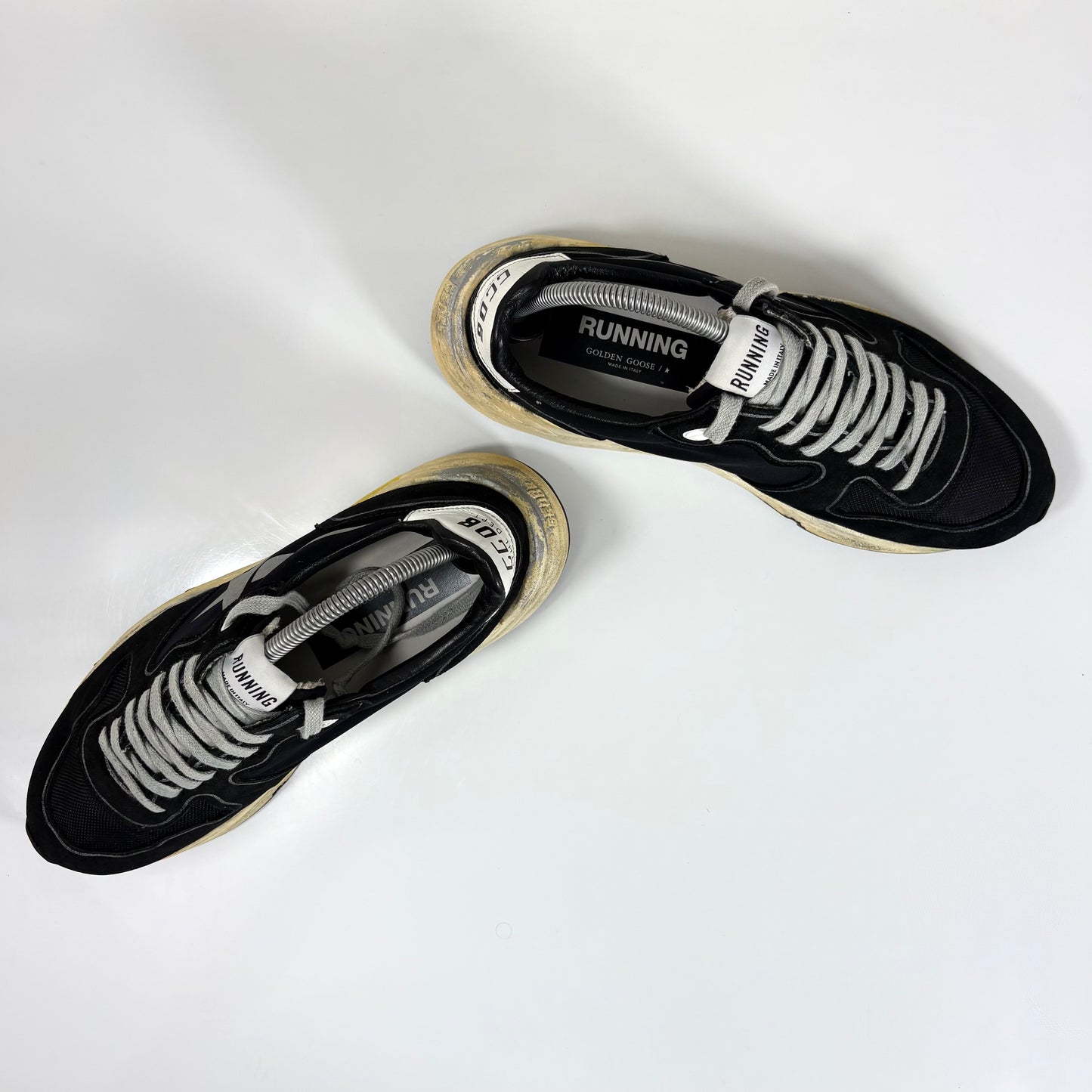 Golden goose Running Sole nere, stella grigia e talloncini bianchi 41