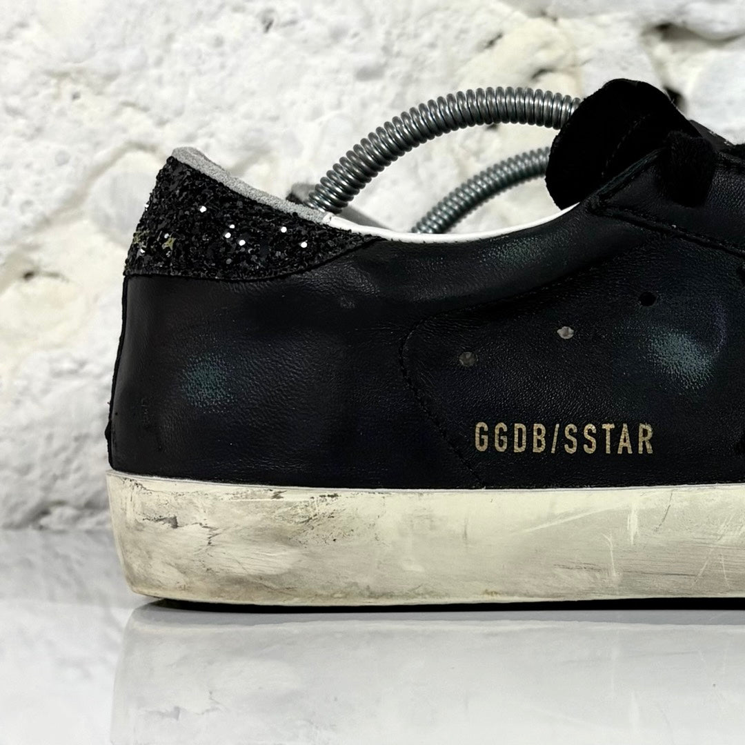Golden goose Superstar nere con talloncini neri brillantinati 40