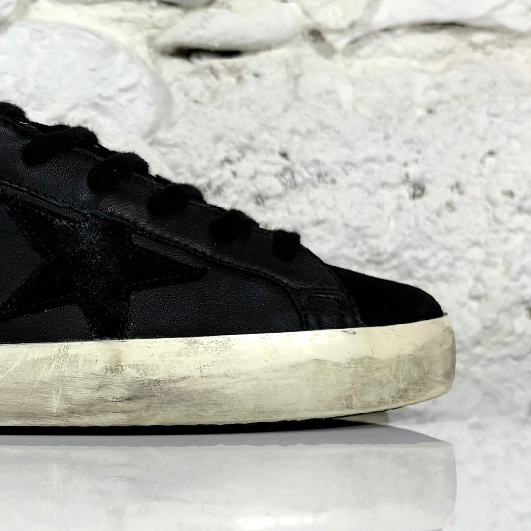 Golden goose Superstar nere con talloncini neri brillantinati 40
