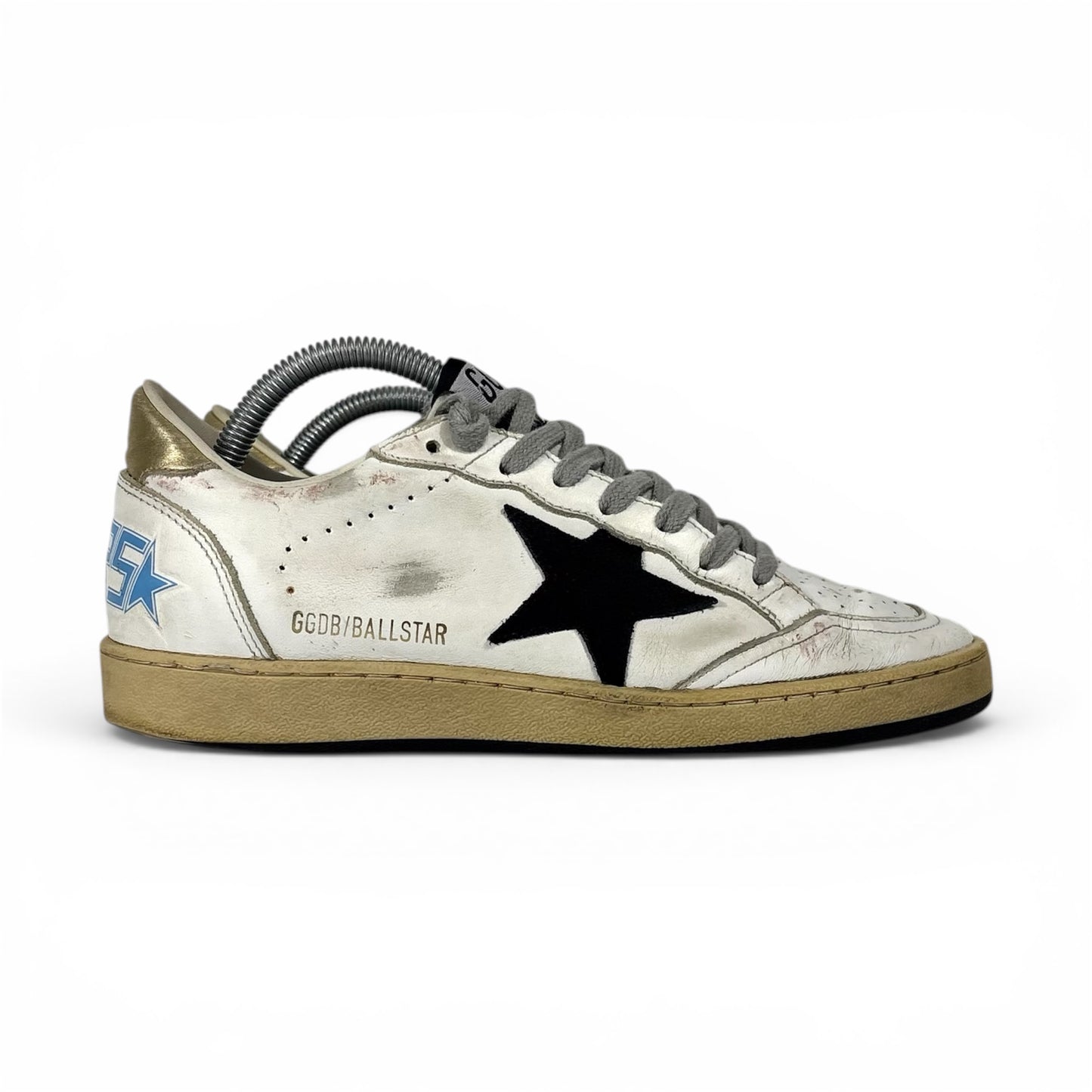 Golden goose Ballstar bianche con stella nera e talloncini oro 37