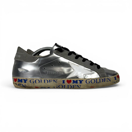 Golden Goose Superstar argento metallizzato 37