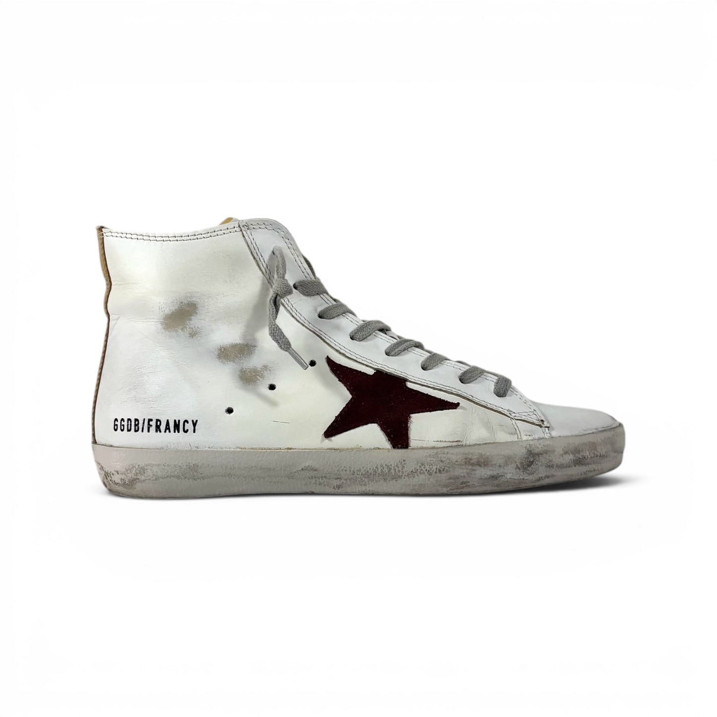 Golden goose Francy bianche con stella marrone e dettagli dorati 37