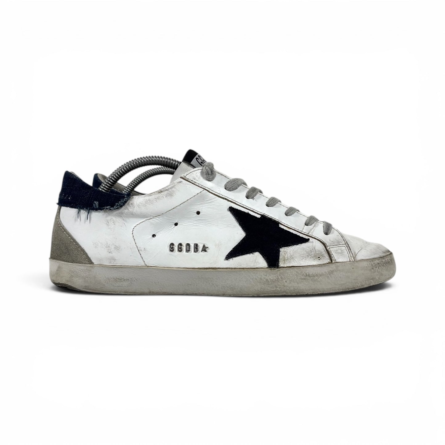 Golden goose Superstar bianche co talloncino in denim blu 42