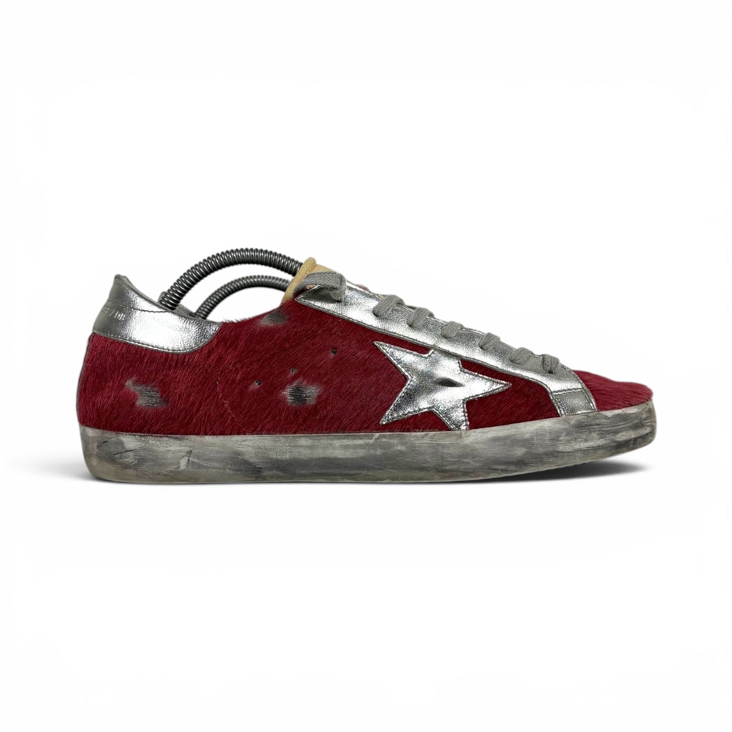 Golden goose Superstar "archive" LTD in cavallino rosso con stella e talloncini argento 42