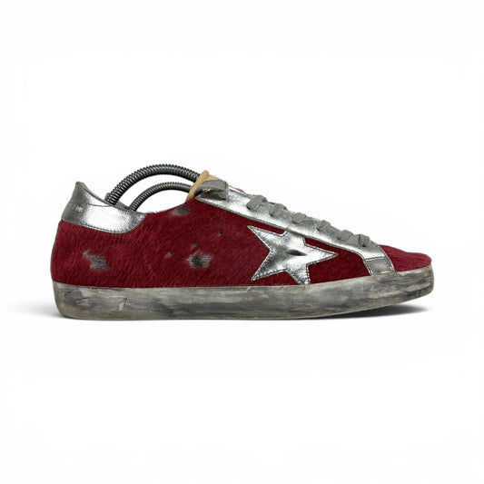 Golden goose Superstar "archive" LTD in cavallino rosso con stella e talloncini argento 42
