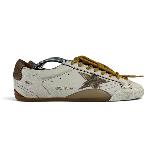 Golden goose True Star bianche con stella oro e talloncini beige 41