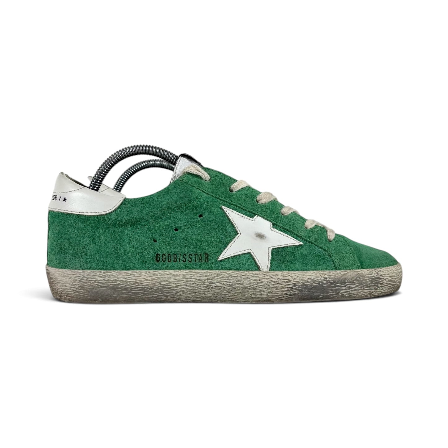 Golden goose Superstar verdi con stella e talloncini bianchi 38