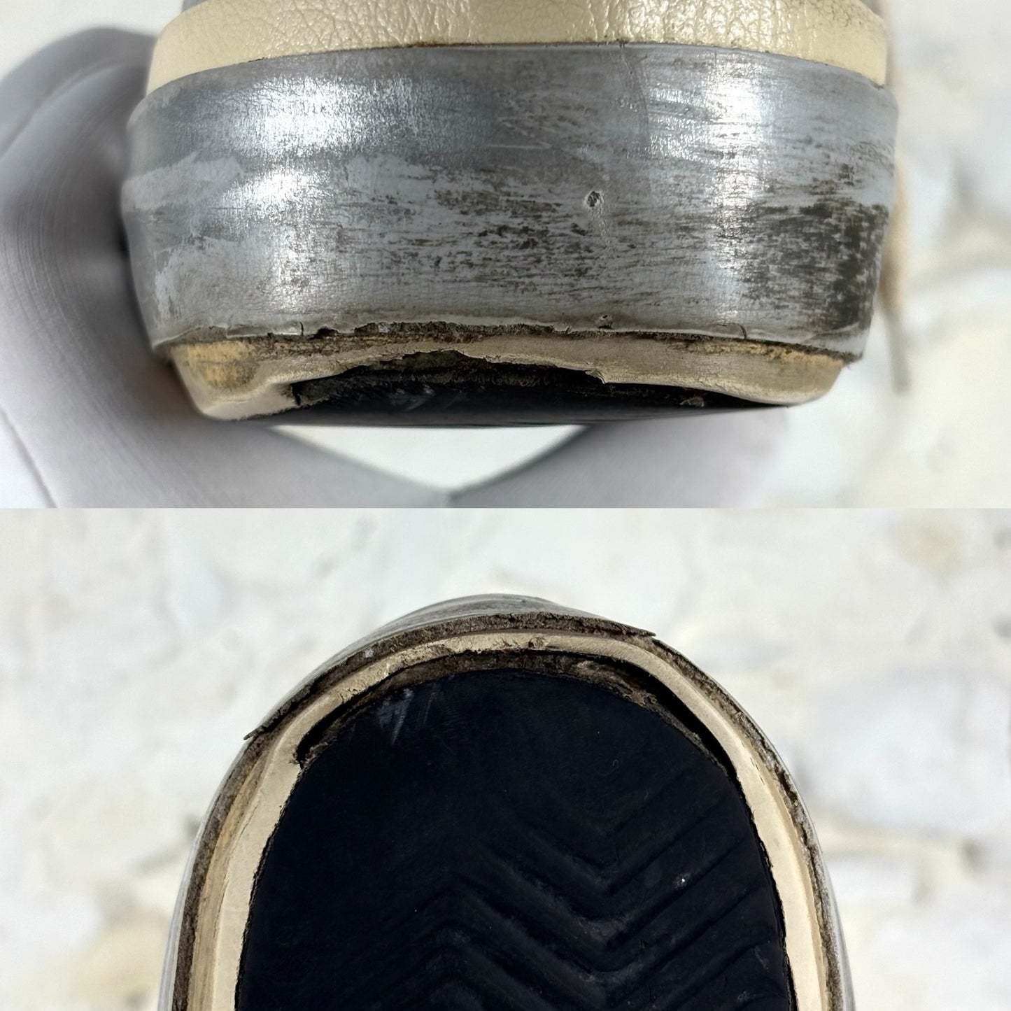 Golden goose Superstar-Penstar argento con stella e talloncini bianchi 41