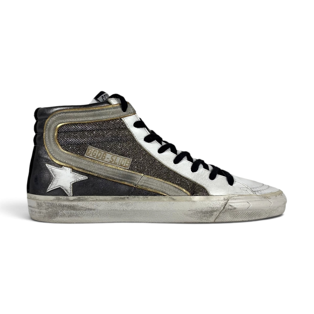 Golden goose Slide grigio scuro, bronzo e stella bianca 40