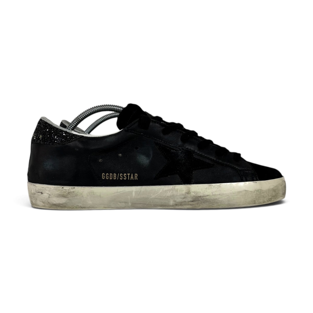 Golden goose Superstar nere con talloncini neri brillantinati 40