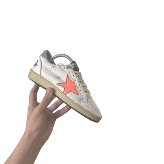 Golden goose Ballstar bianche stella arancio 35